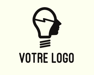 Electrical - Idea Bulb Head logo design