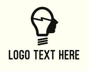 Light - Idea Bulb Head logo design