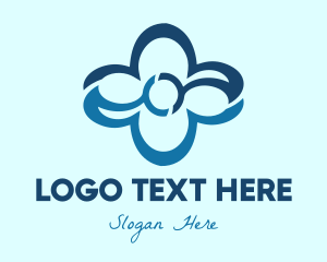 Application - Blue Cloud Flower logo design