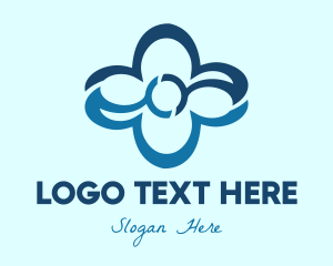 Software - Blue Cloud Flower logo design