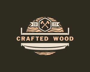 Lumber Wood Cutter Saw logo design