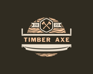 Lumber Wood Cutter Saw logo design