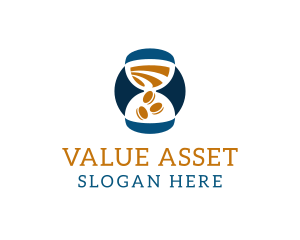 Asset - Hourglass Time Money Coin logo design