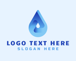Plumbing - Blue Water Droplet logo design