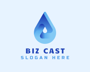 Distilled - Blue Water Droplet logo design