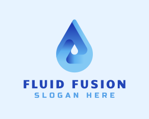 Blue Water Droplet logo design