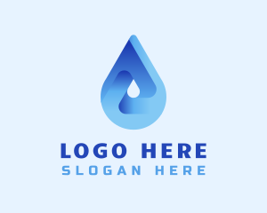 Water Supply - Blue Water Droplet logo design