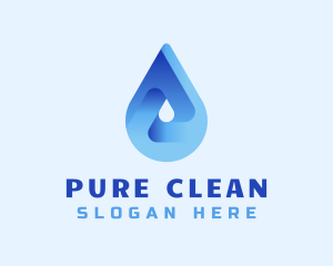 Blue Water Droplet logo design