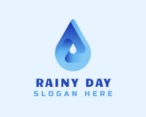 Blue Water Droplet logo design