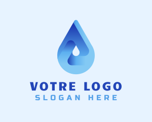Rain - Blue Water Droplet logo design