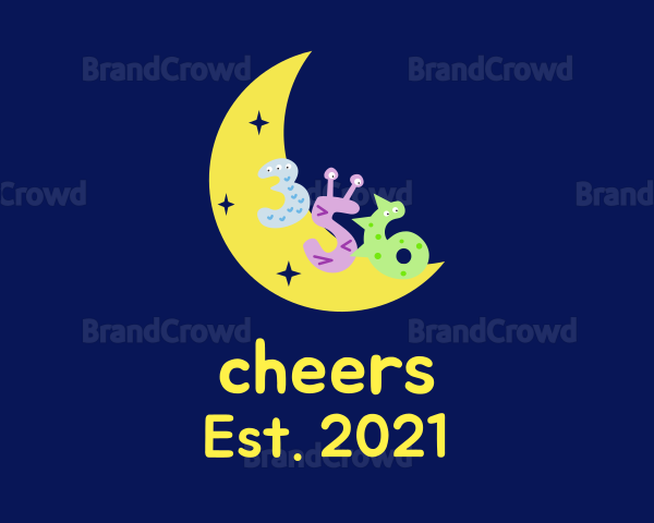 Fun Moon Numbers Business Logo