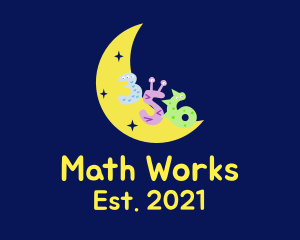 Math - Fun Moon Numbers Business logo design