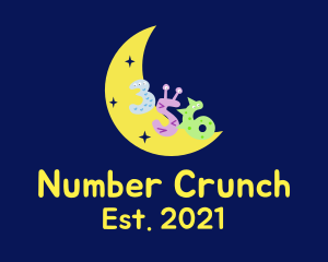Mathematics - Fun Moon Numbers Business logo design