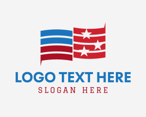 Republican - Political Patriotic Flag logo design