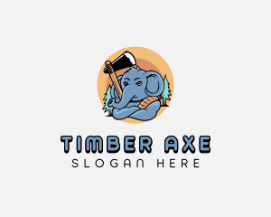 Elephant Axe Lumberjack logo design