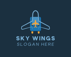 Airplane - Airplane Luggage Bag logo design