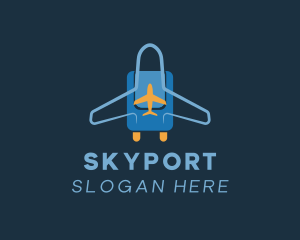 Airport - Airplane Luggage Bag logo design