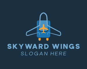 Aeroplane - Airplane Luggage Bag logo design