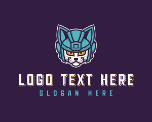 Video Game - Helmet Cat Gaming logo design