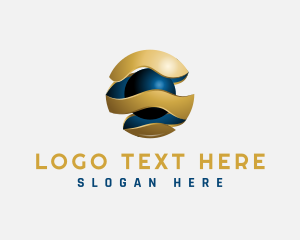 Golden - Golden Abstract Sphere logo design