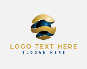 Golden Abstract Sphere Logo