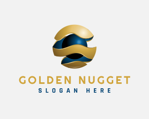 Golden Abstract Sphere logo design