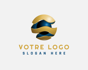 Abstract - Golden Abstract Sphere logo design