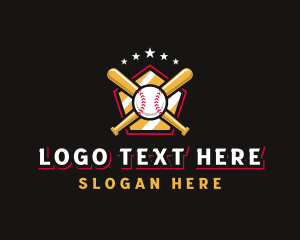 Play - Baseball Bat League logo design