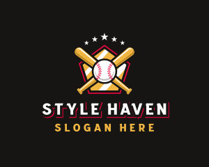 Baseball Bat League Logo