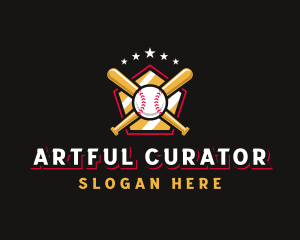 Baseball Bat League logo design