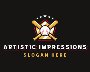 Baseball Bat League logo design