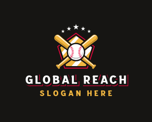 Baseball Bat League logo design