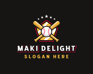 Baseball Bat League logo design