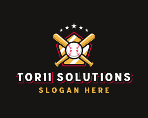 Baseball Bat League logo design