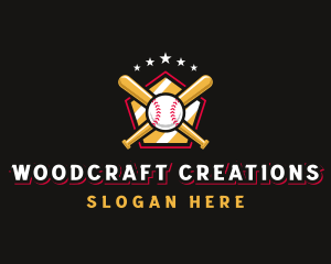 Baseball Bat League logo design