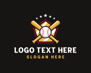 Softball - Baseball Bat League logo design