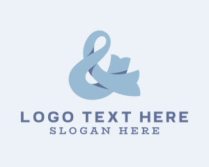 Ligature - Blue Ampersand Symbol logo design