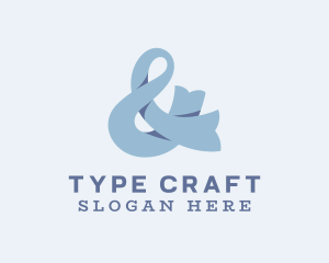 Blue Ampersand Symbol logo design