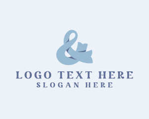 Modern - Blue Ampersand Symbol logo design