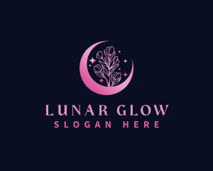 Moonlight - Tulip Flower Moon logo design