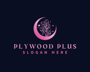 Tulip Flower Moon logo design