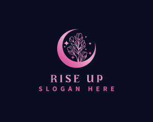 Tulip Flower Moon logo design