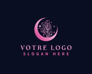 Tulip - Tulip Flower Moon logo design