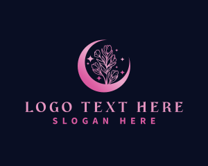 Night - Tulip Flower Moon logo design