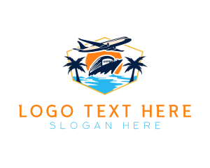 Ship - Airplane Cruise Travel logo design