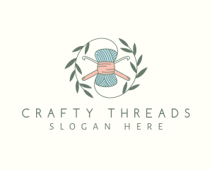 Wool Yarn Crochet logo design