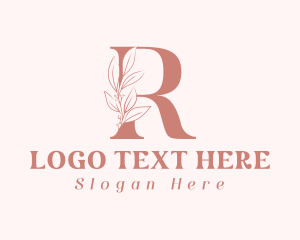 Wedding - Elegant Leaves Letter R logo design