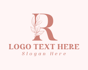 Flower - Elegant Leaves Letter R logo design