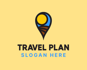 Travel Location Pin logo design