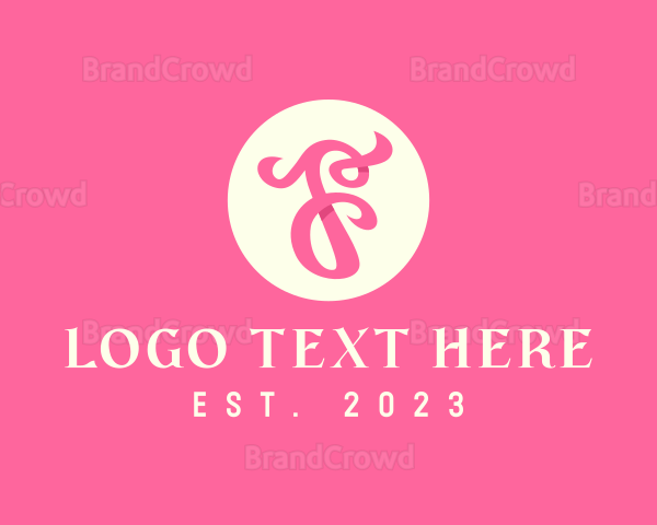Pink Fancy Letter F Logo